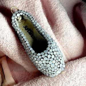 Mini Ballet Pointe Shoe Ornament—Pavé Crystal White Opal Brilliance.  New
